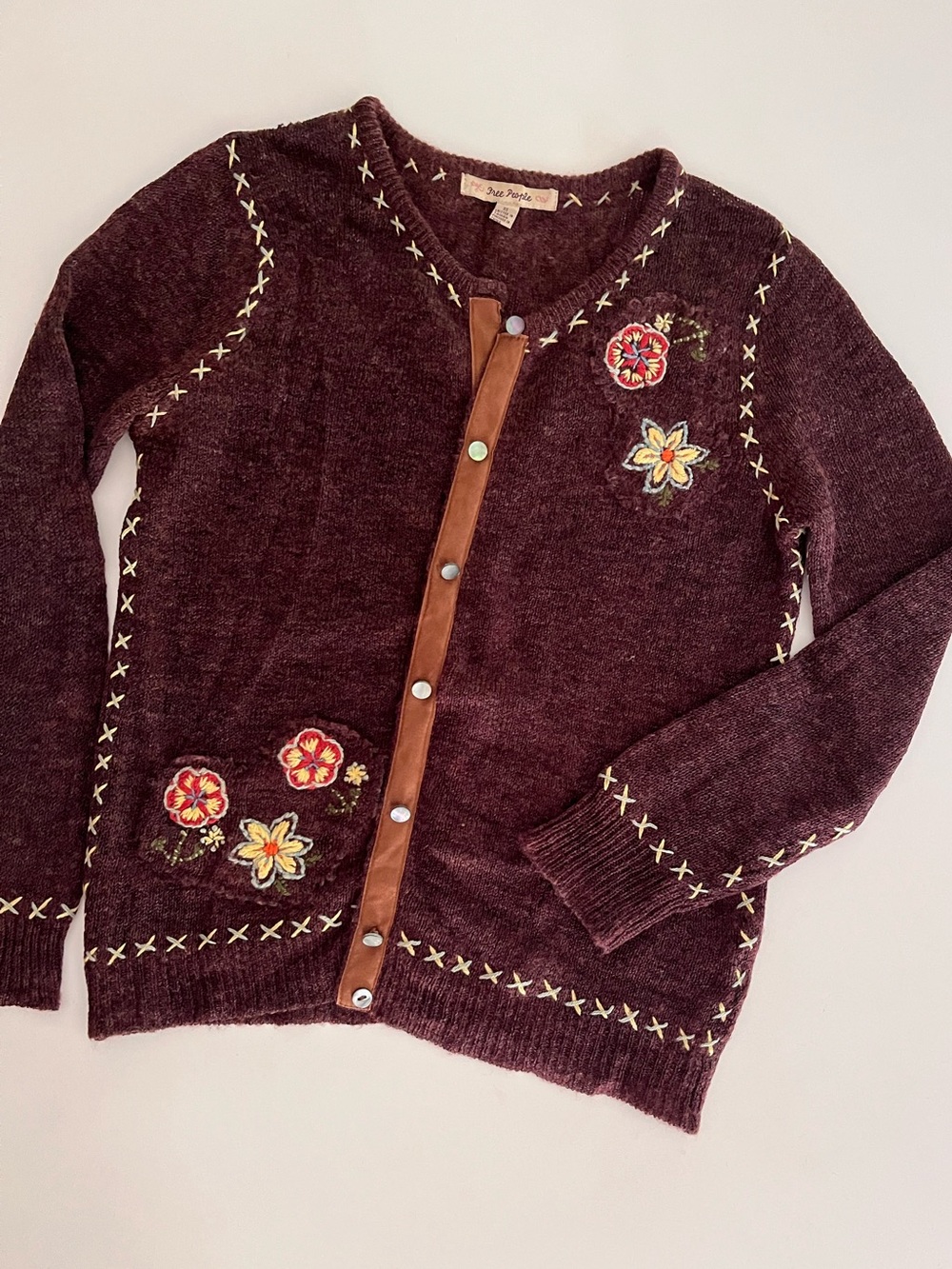 Rare Y2K Free People Wool Cardigan- Brown, XS- ASO Monica Geller & Gilmore Girls